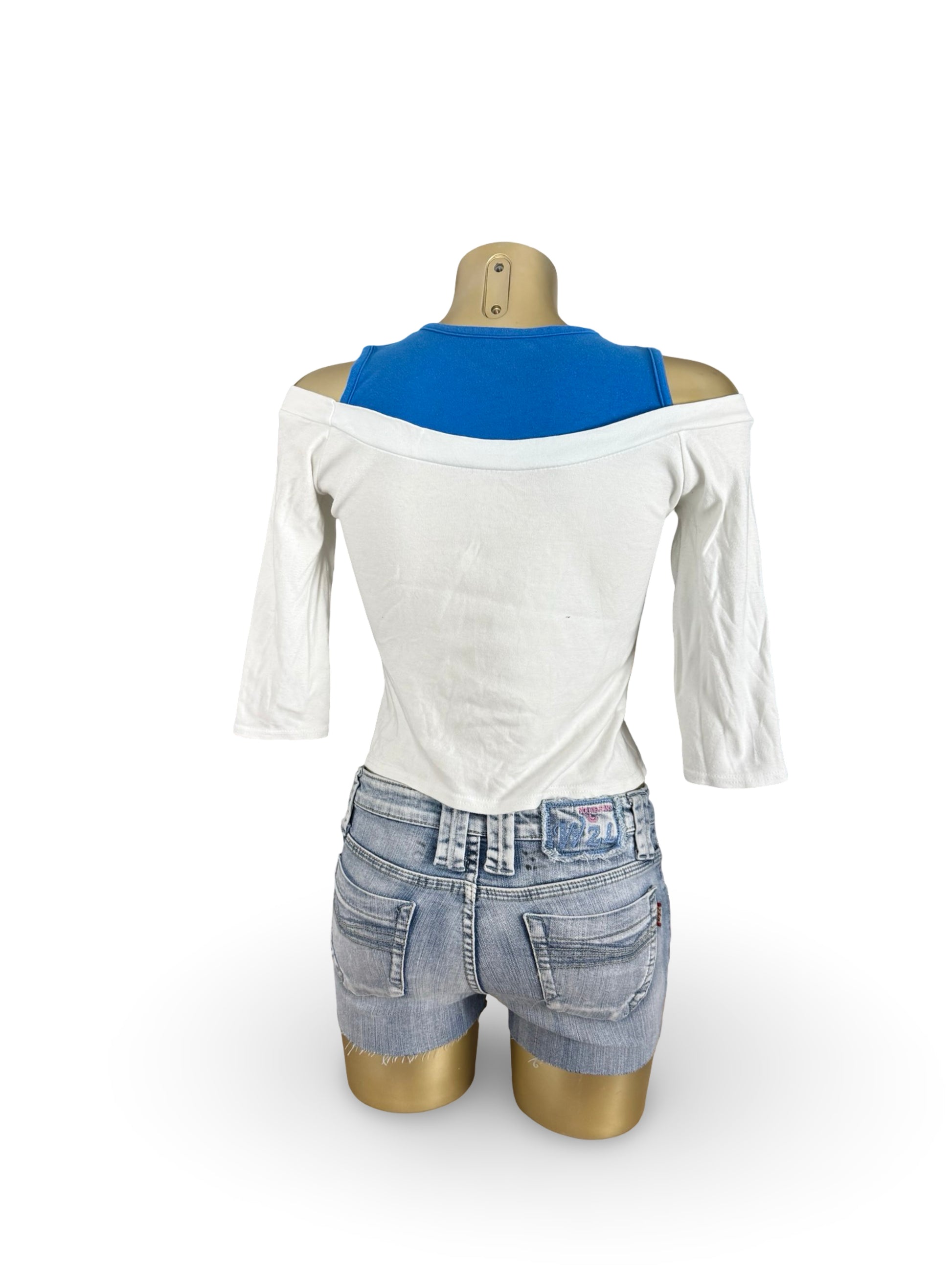 White Italia cotton 2 in 1 long sleeves top (S/M)