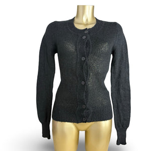 Black super soft tight fit cardigan jumper (XS)