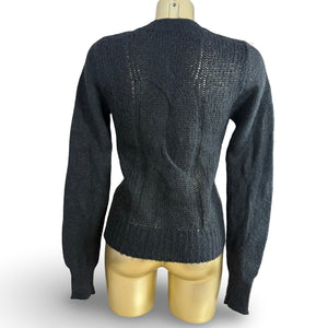 Black super soft tight fit cardigan jumper (XS)