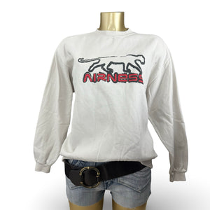 White logo cotton round neck sweatshirt (M)