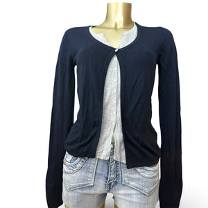 Black 2 in 1 cardigan + top (S)