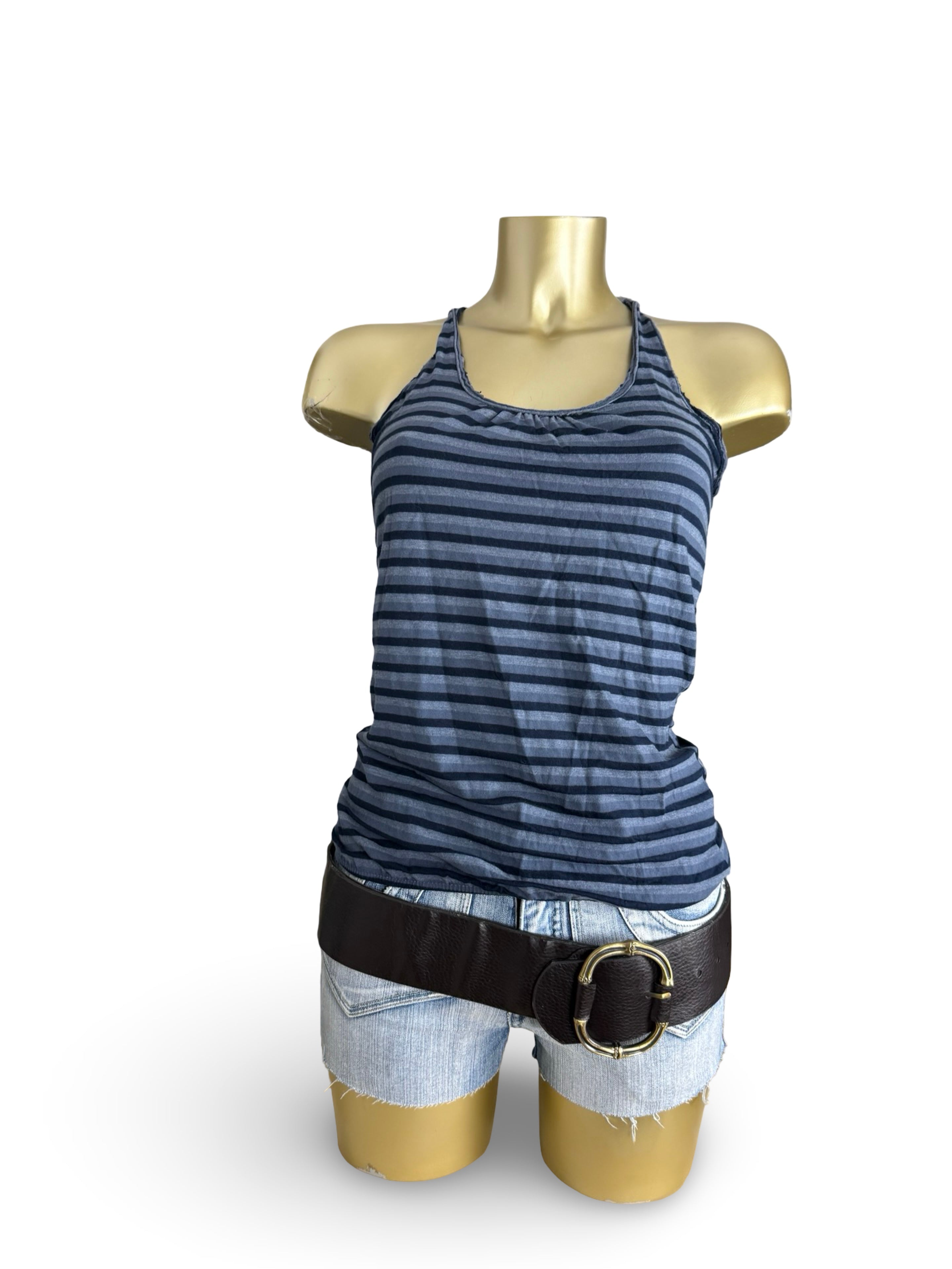 Navy striped 100% cotton top (XL)