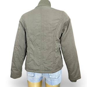 Khaki zip up puffer jacket (M/L)