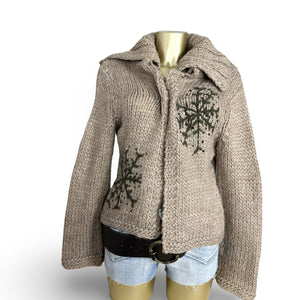 Beige wool cardigan jumper (One size)