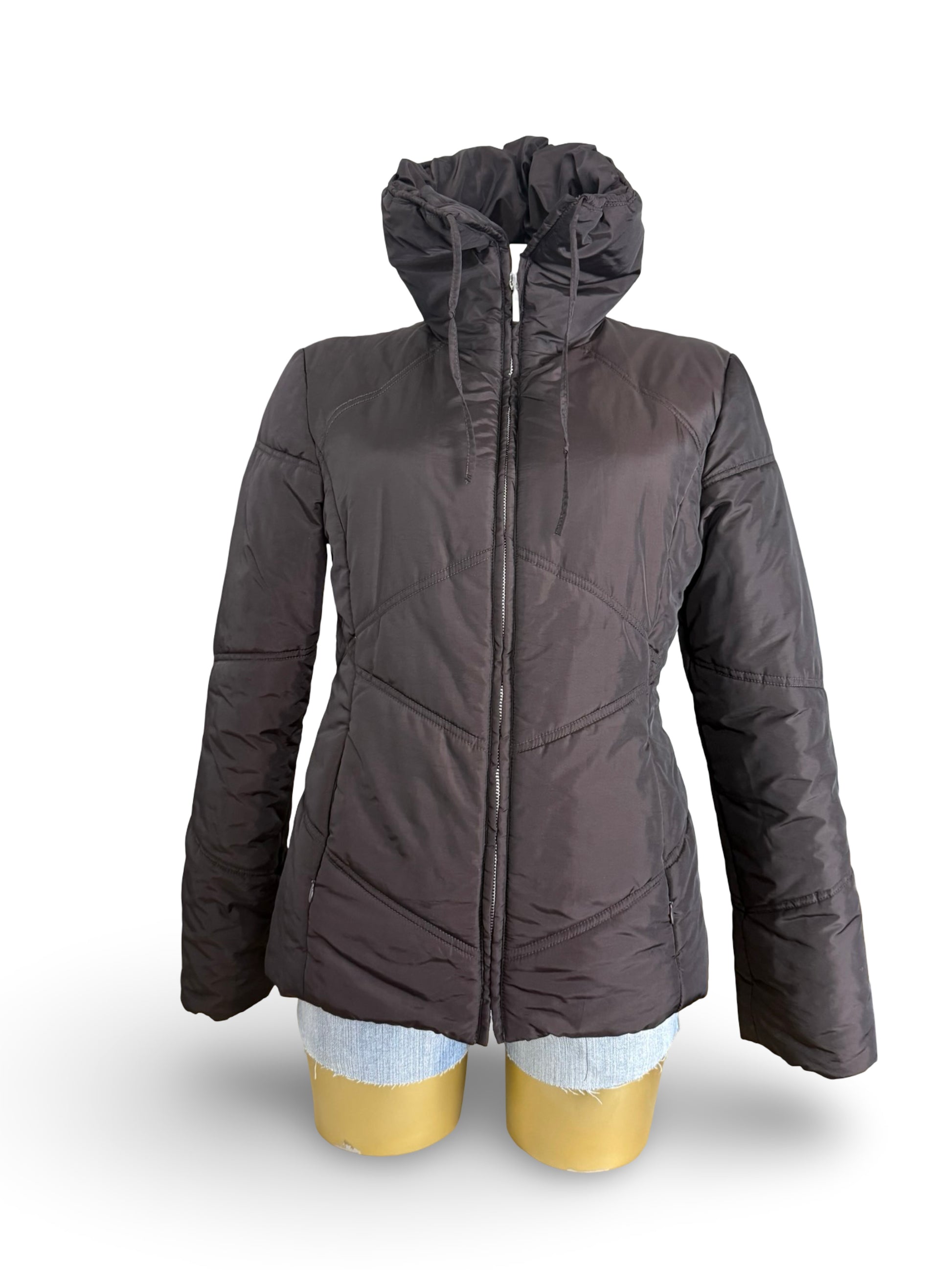 Brown puffer zip up jacket (M/L)