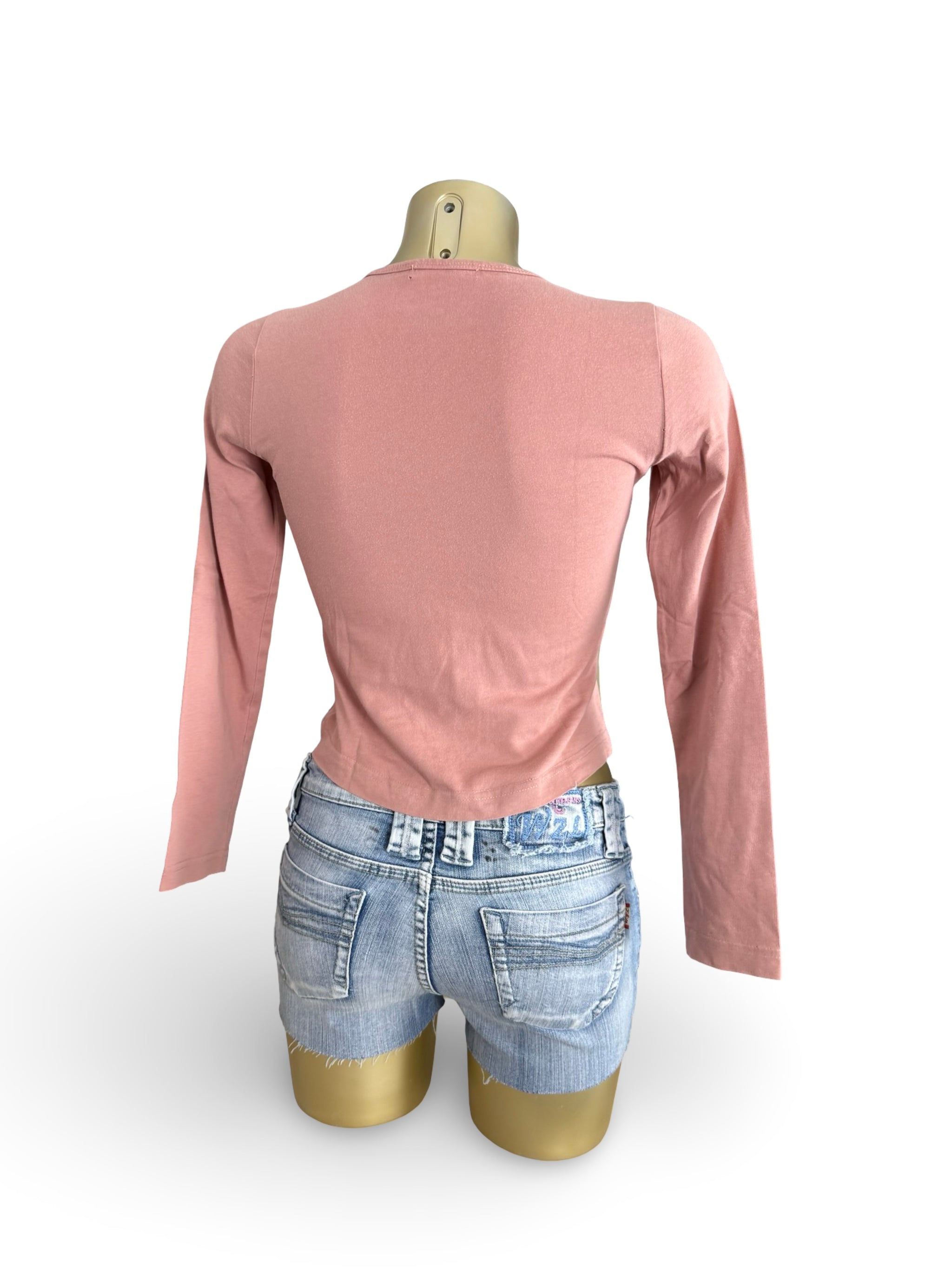 Pink graphic long sleeves top (S)