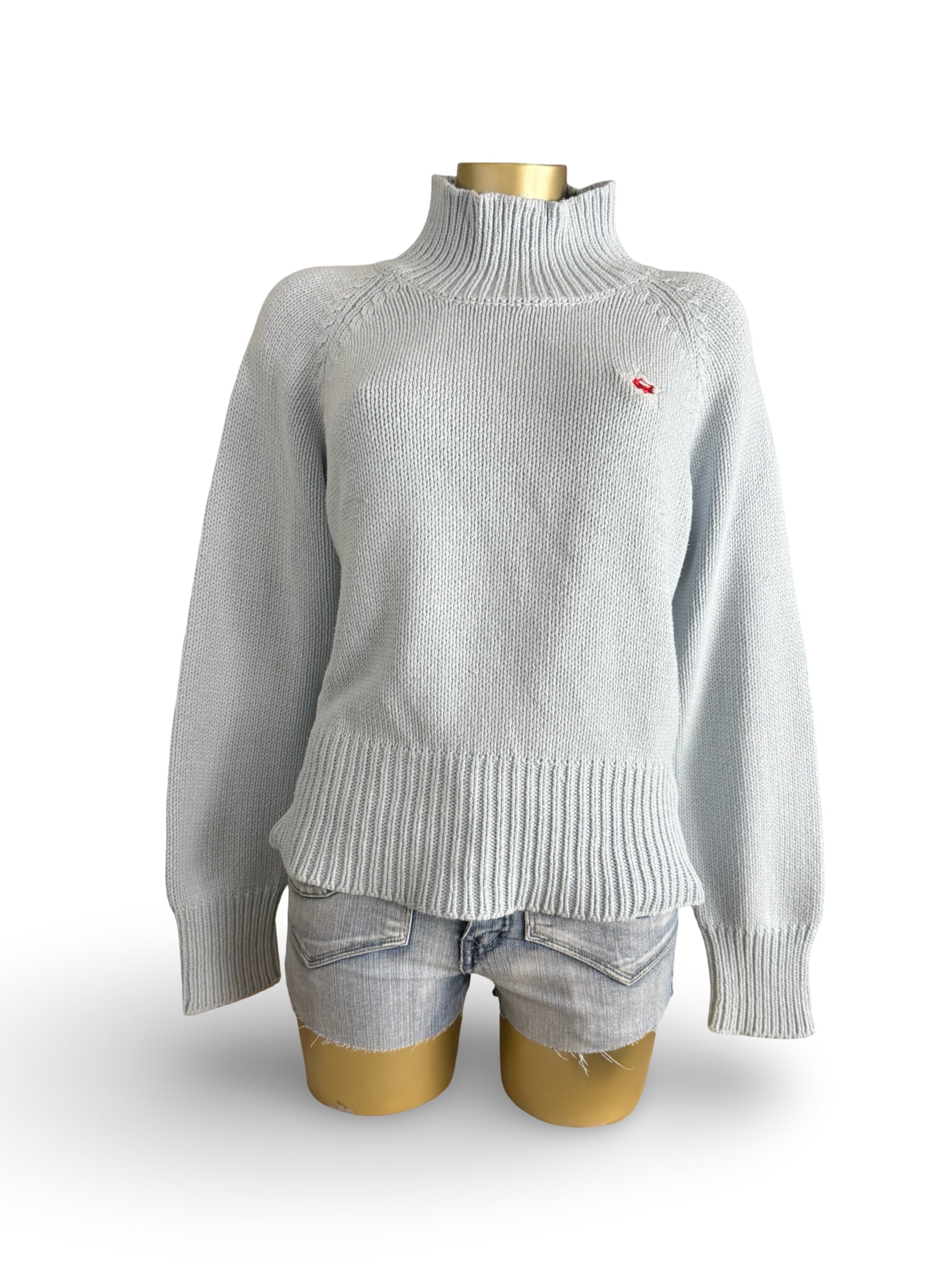 Baby blue high neck jumper (M)