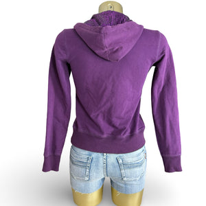 Purple sequins zip up hoodie (S/M)