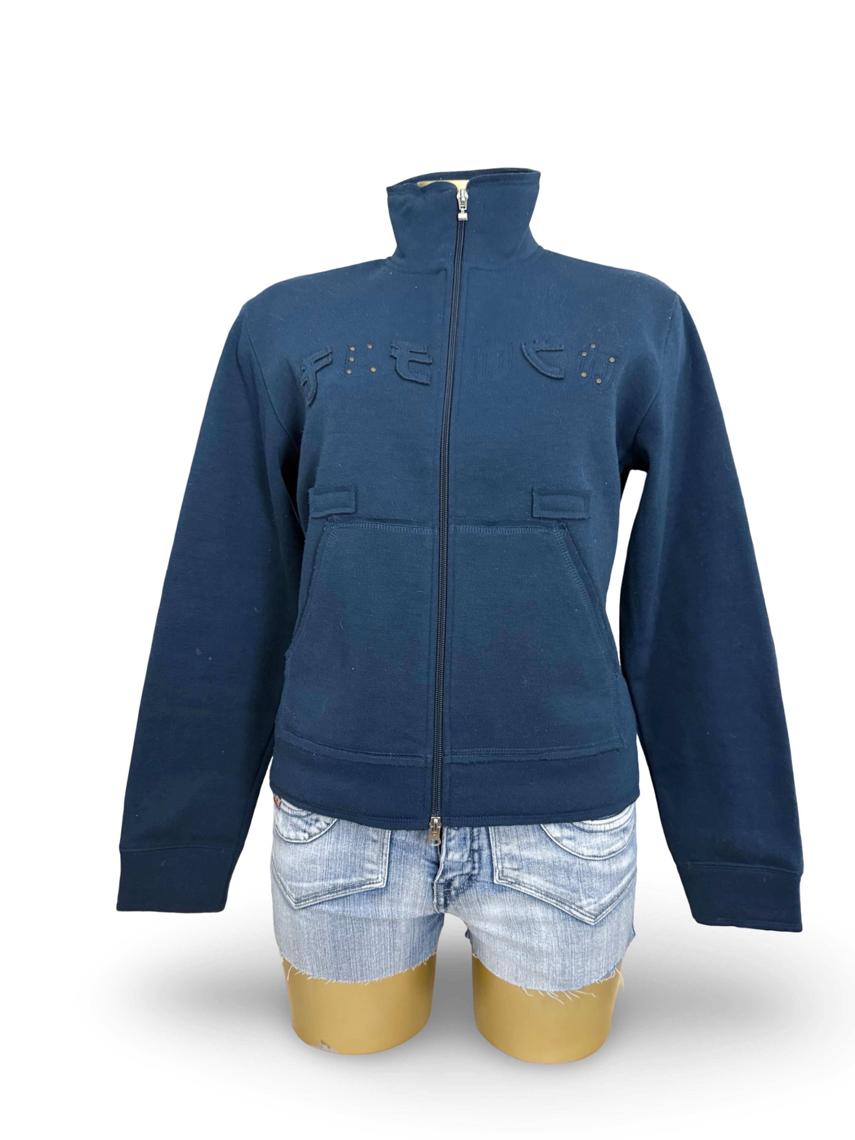 Navy zip up cotton sweatshirt  (M/L)