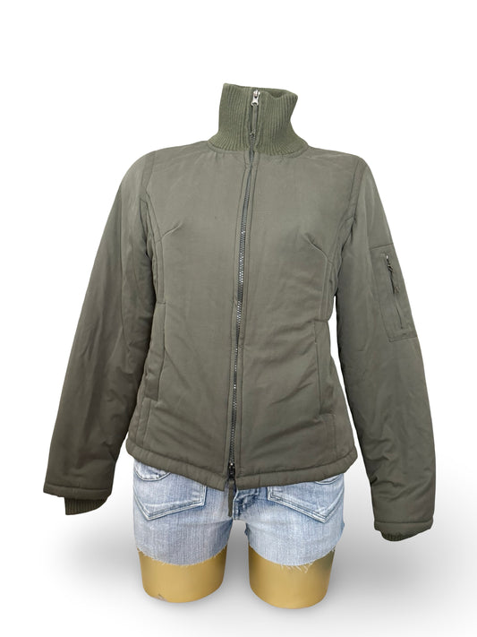 Khaki zip up puffer jacket (M/L)