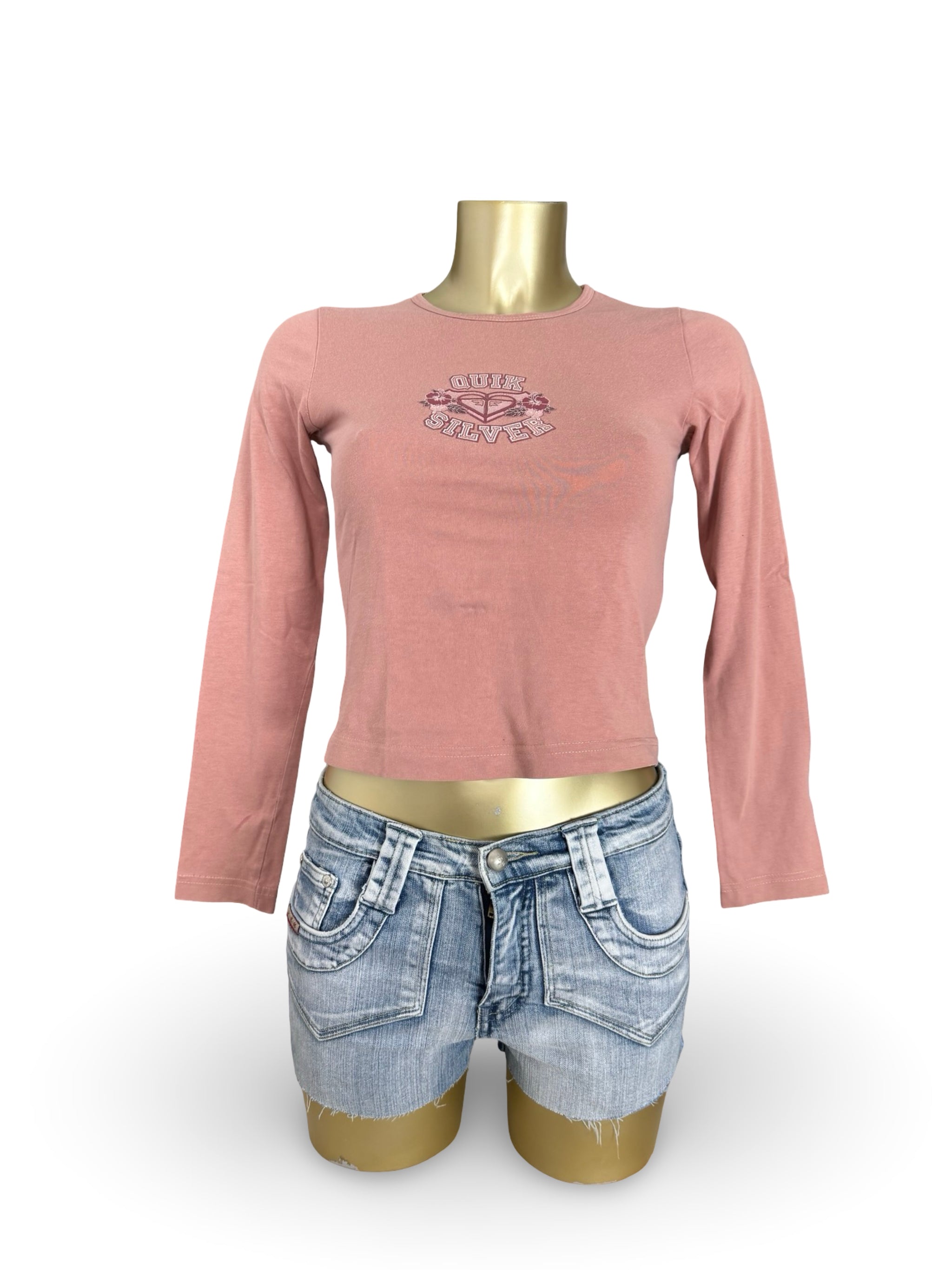 Pink graphic long sleeves top (S)