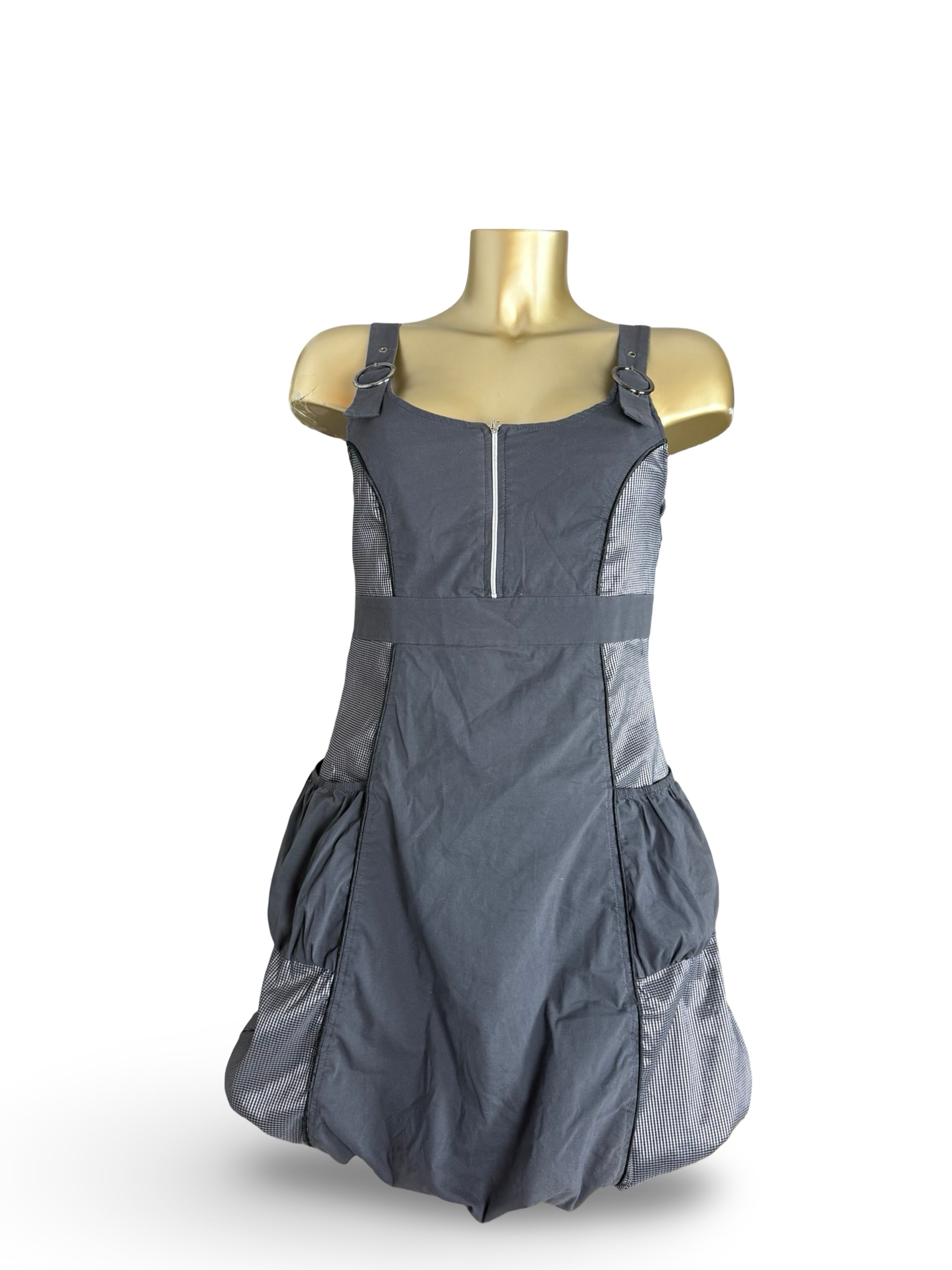 Grey pleated mini dress (S)