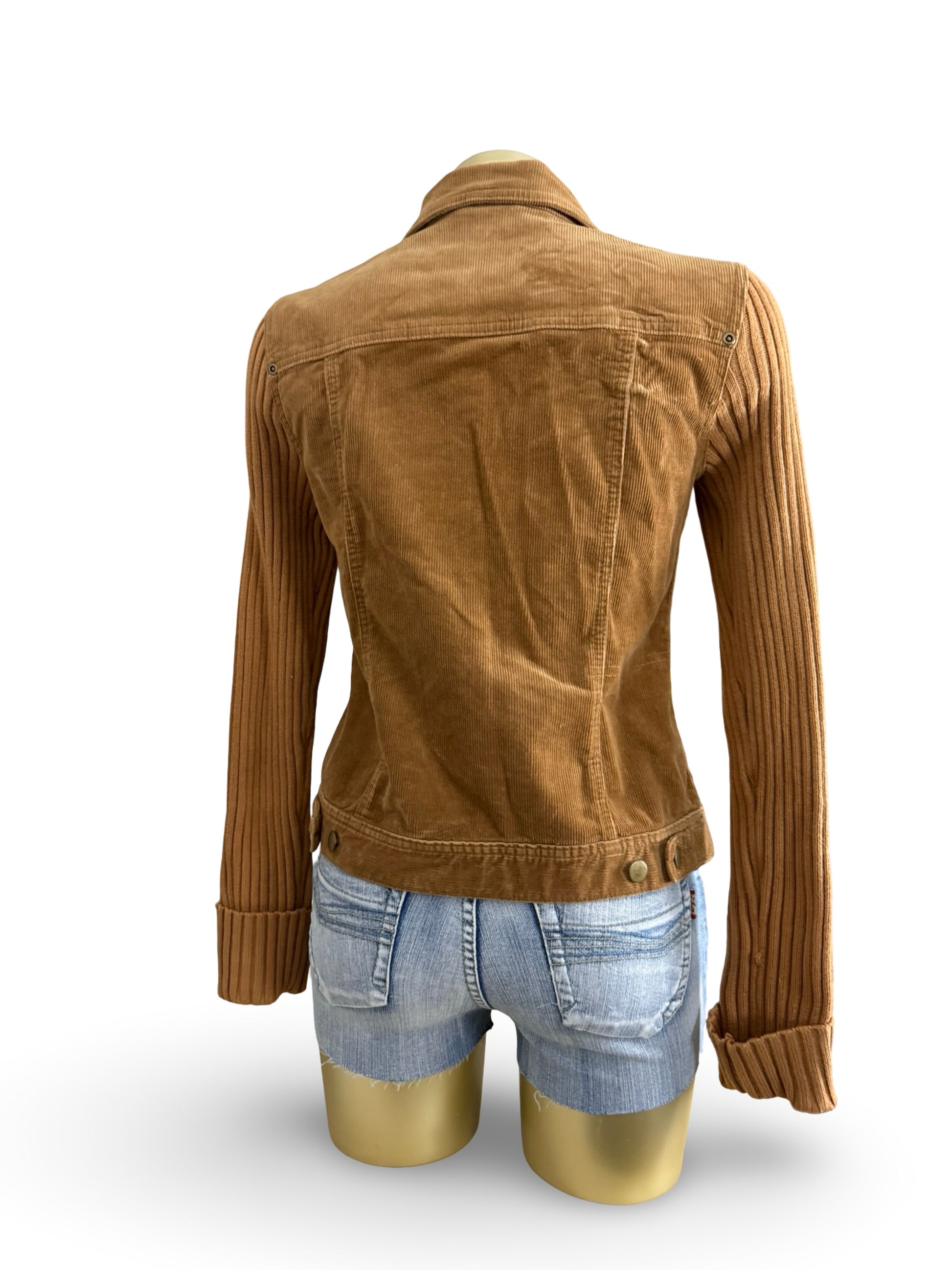 Beige bi fabric knitted biker jacket (XS)