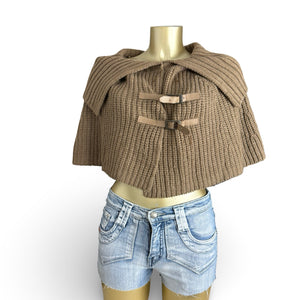 Khaki ribbed cardigan jumper (S)