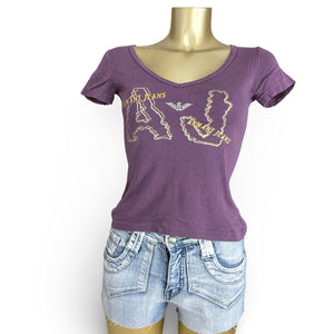 Purple cotton logo tee (S)