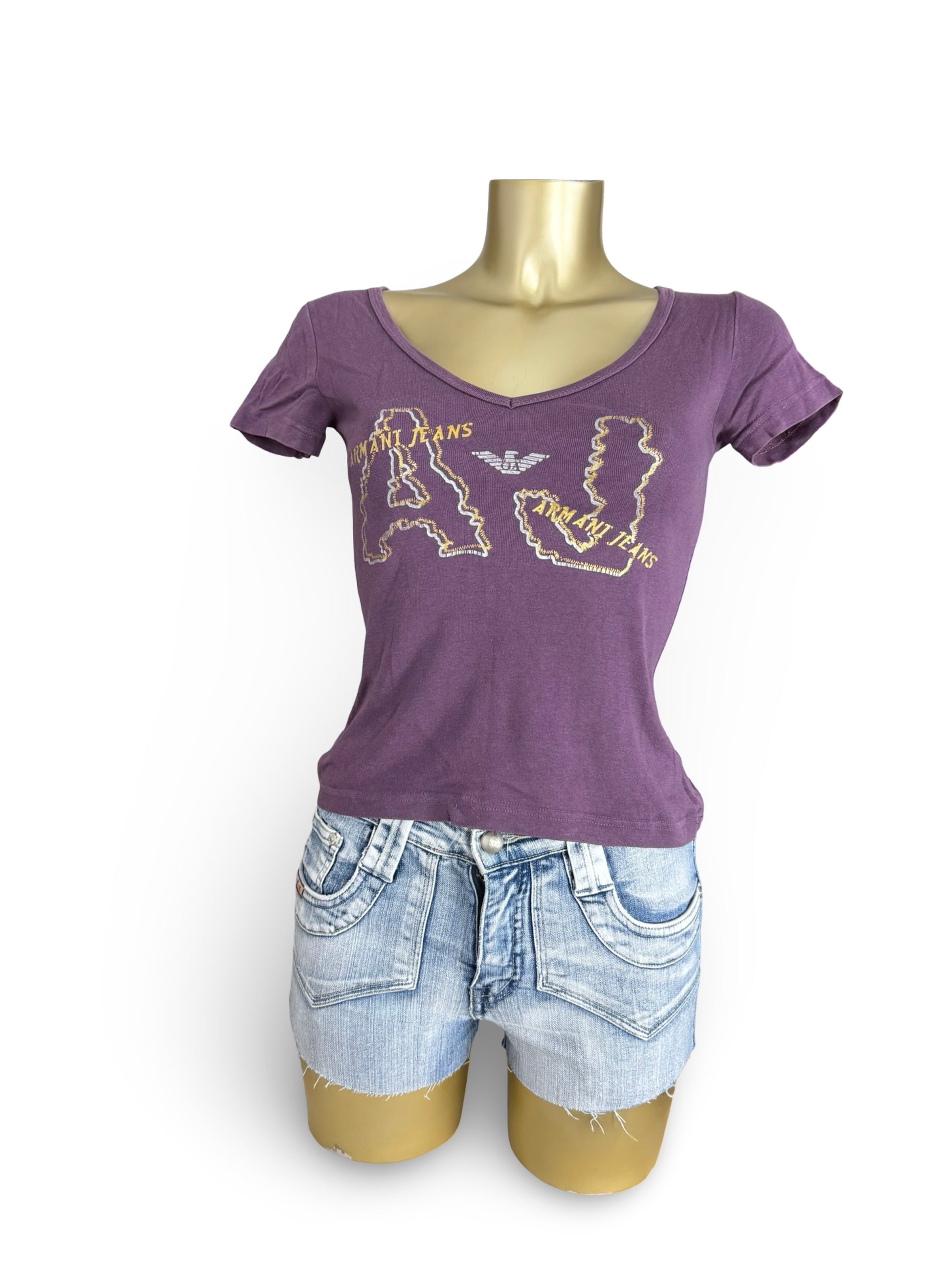 Purple cotton logo tee (S)