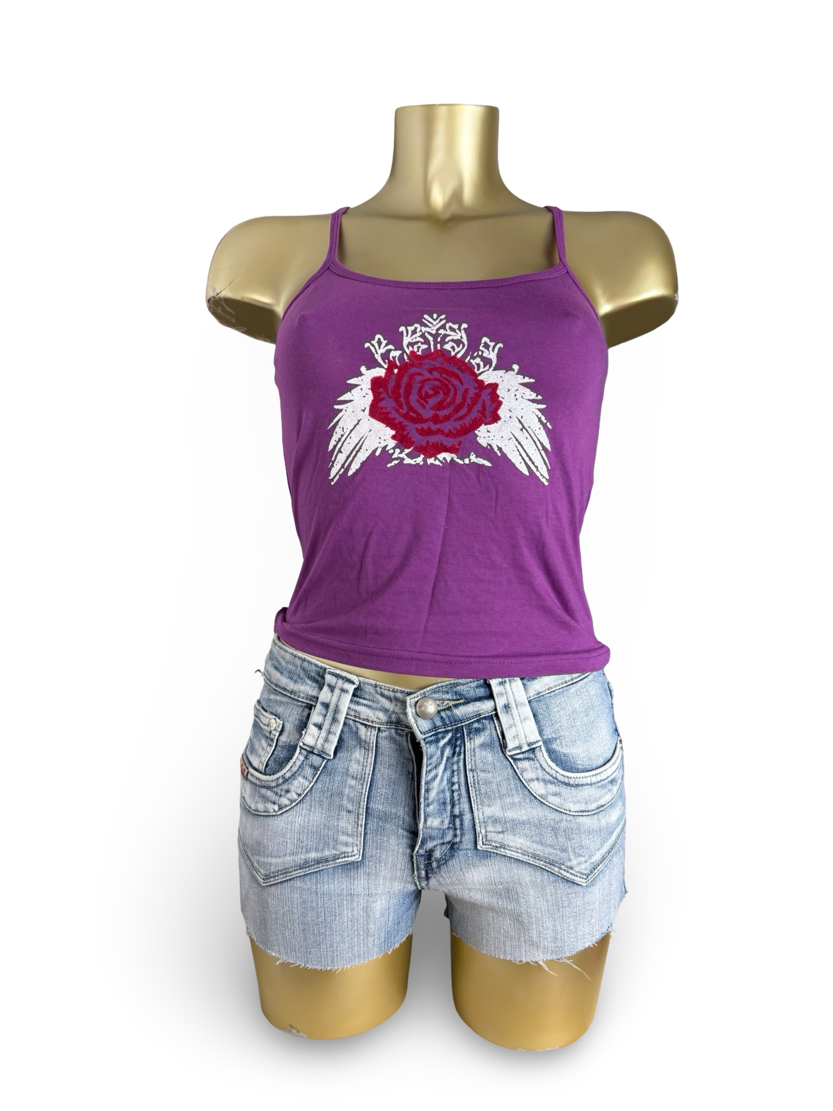 Purple graphic cotton top (S/M)