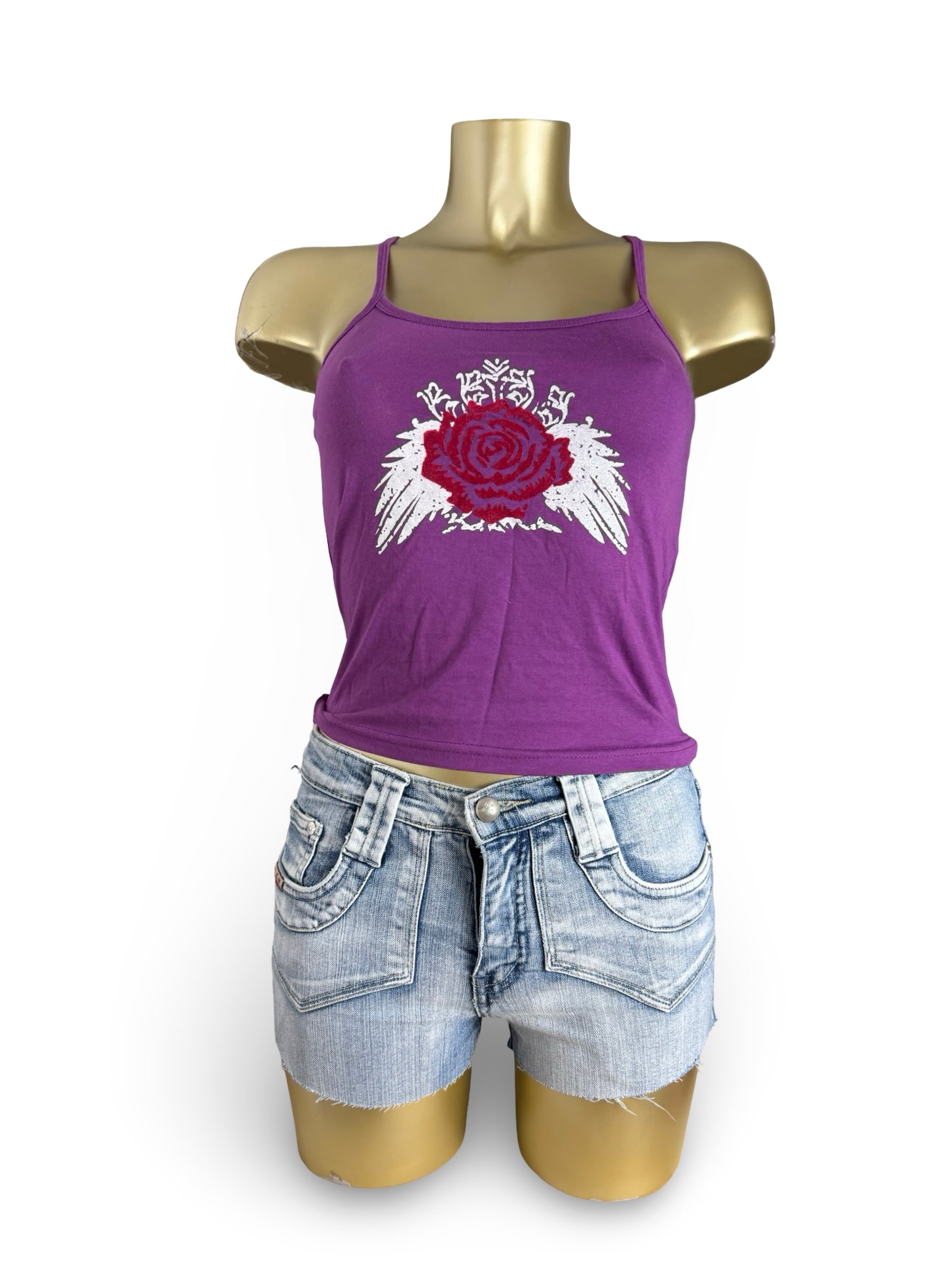 Purple graphic cotton top (S/M)