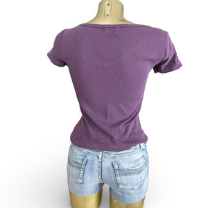 Purple cotton logo tee (S)