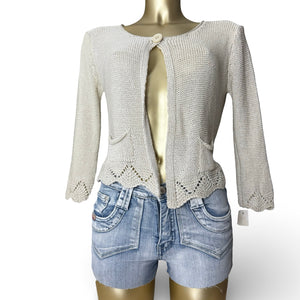 Beige knitted cardigan jumper (M/L)