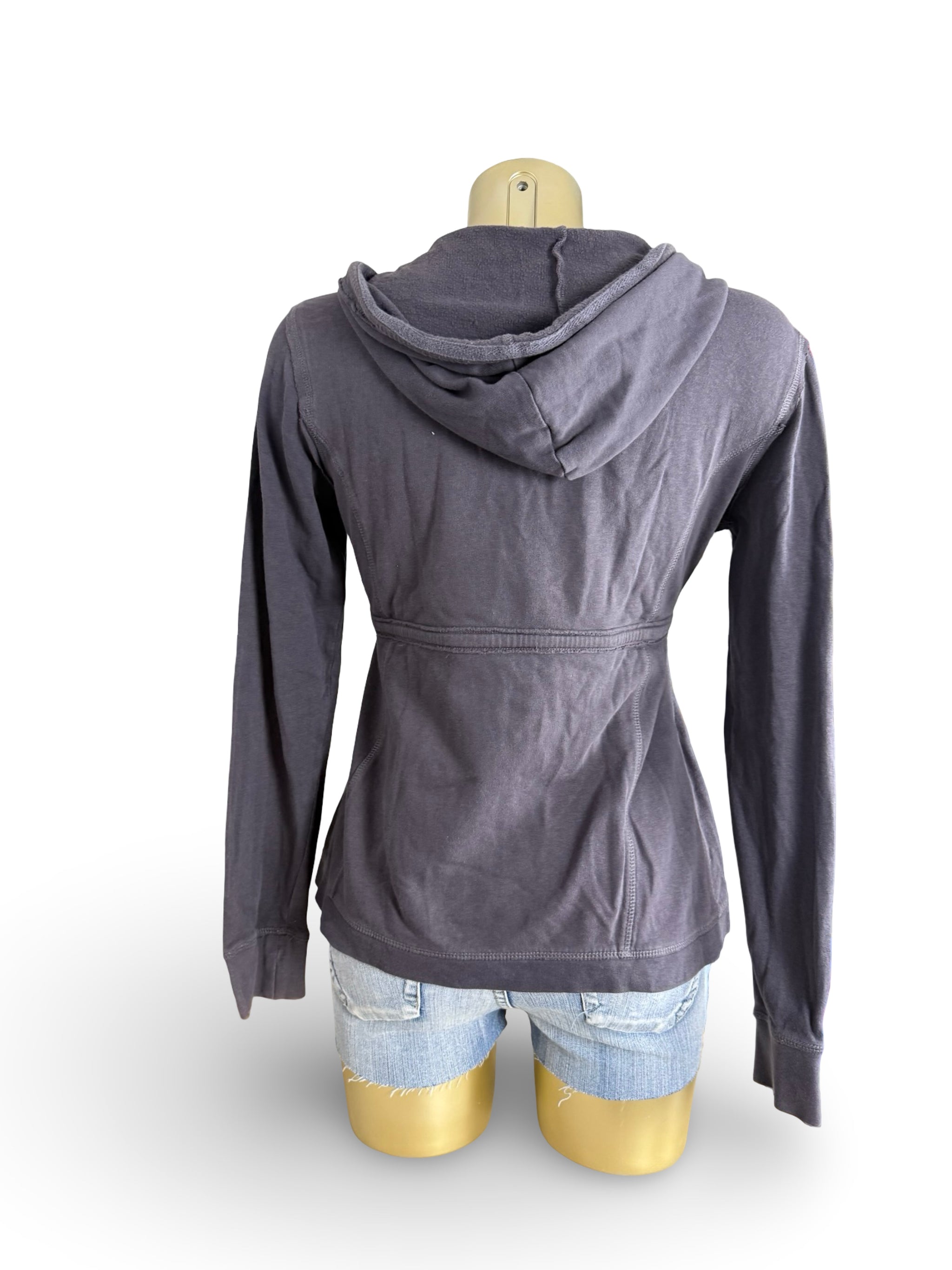 Grey 100% cotton cardigan hoodie (M)