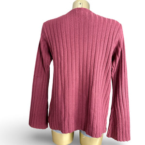 Pink open front ribbed cardigan jumper (XL)