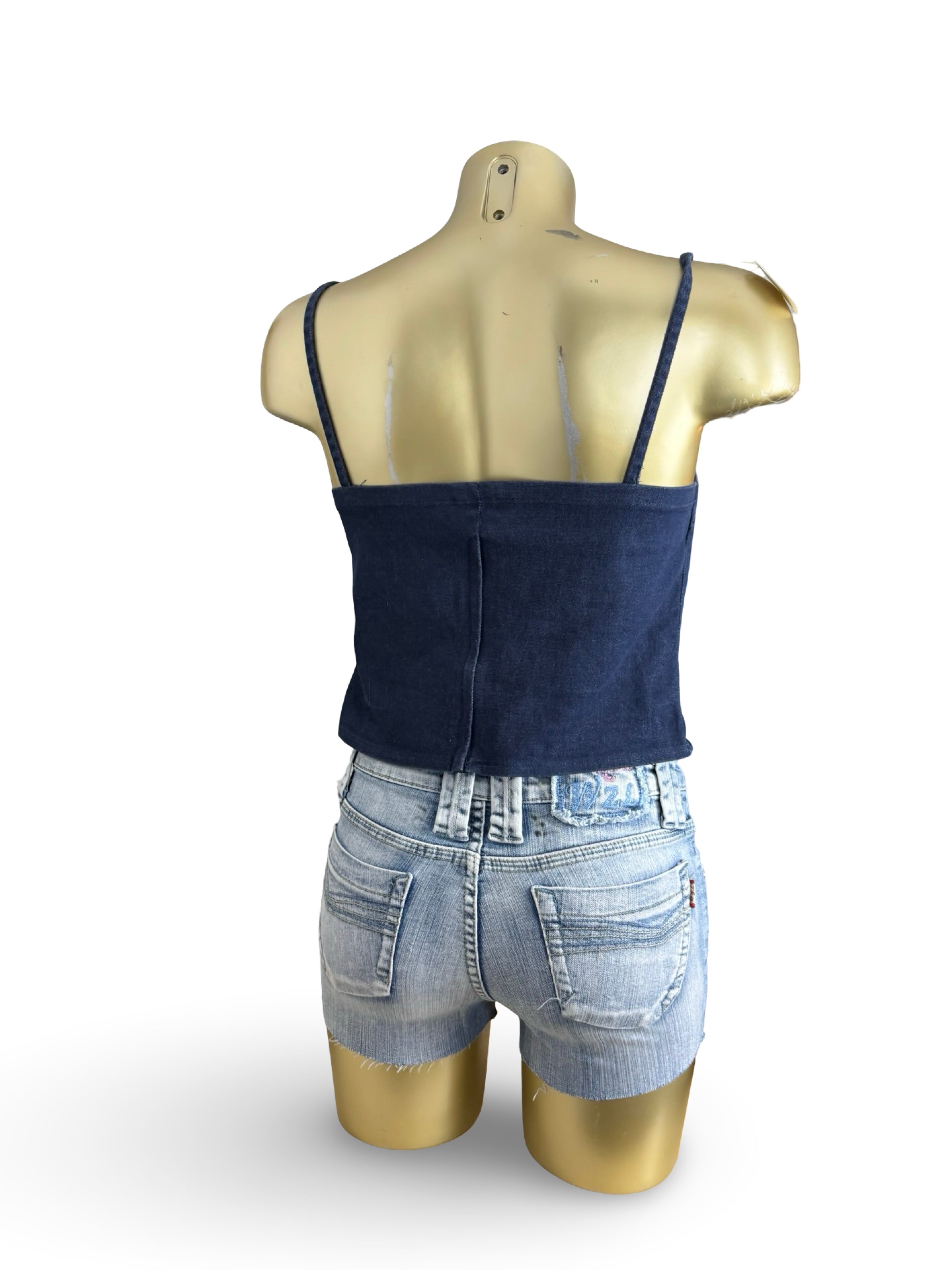 Navy denim cami top (M)