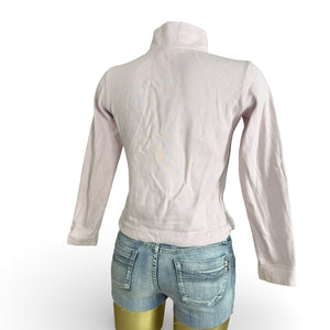 Baby pink zip up cotton sweatshirt (XS)