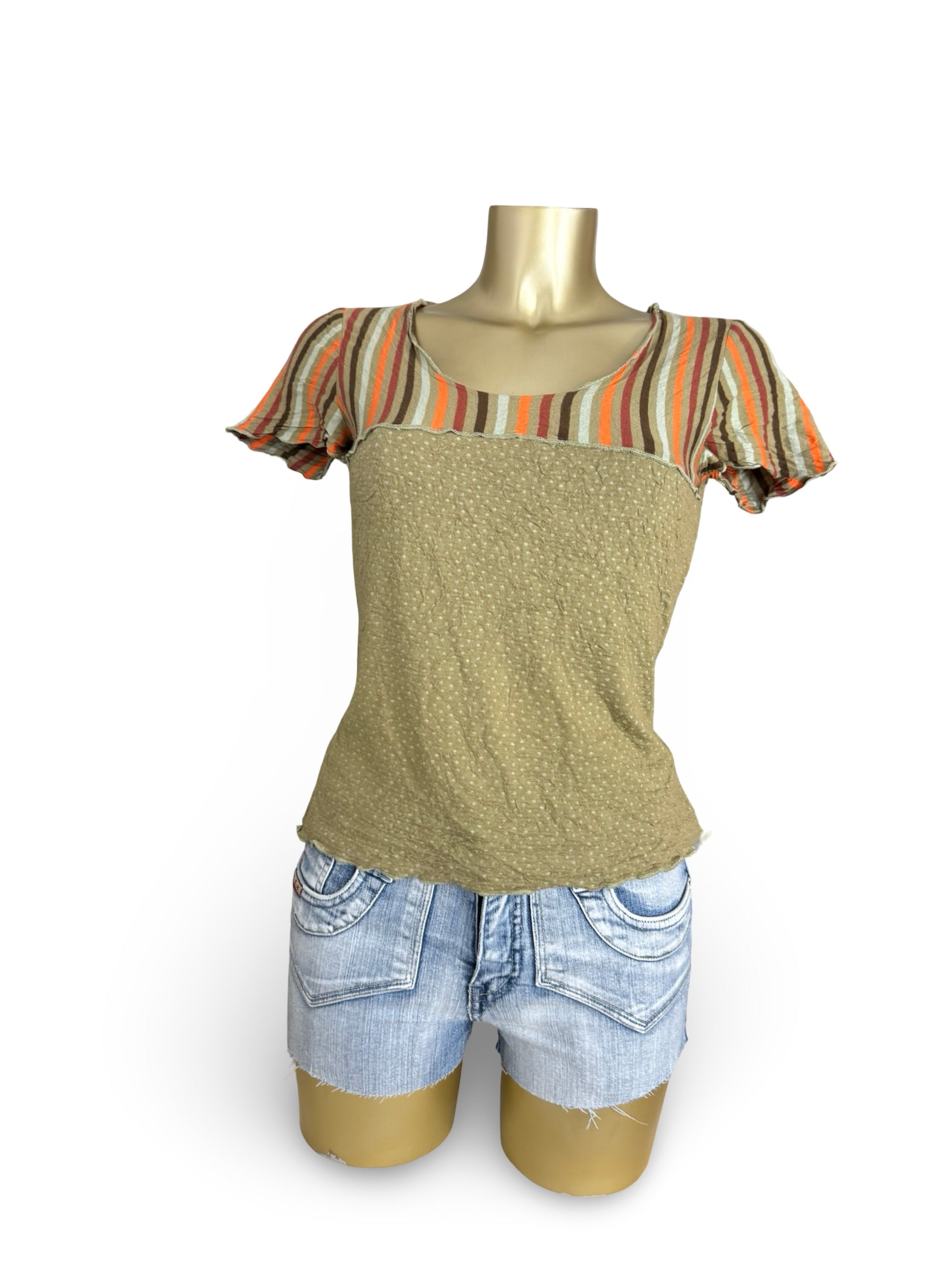 Khaki mesh lined tee (XL)