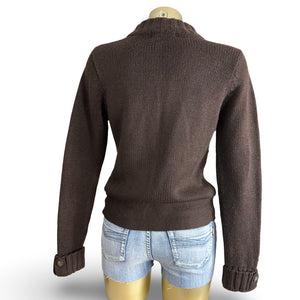 Brown zip up cardigan jumper (S/M)