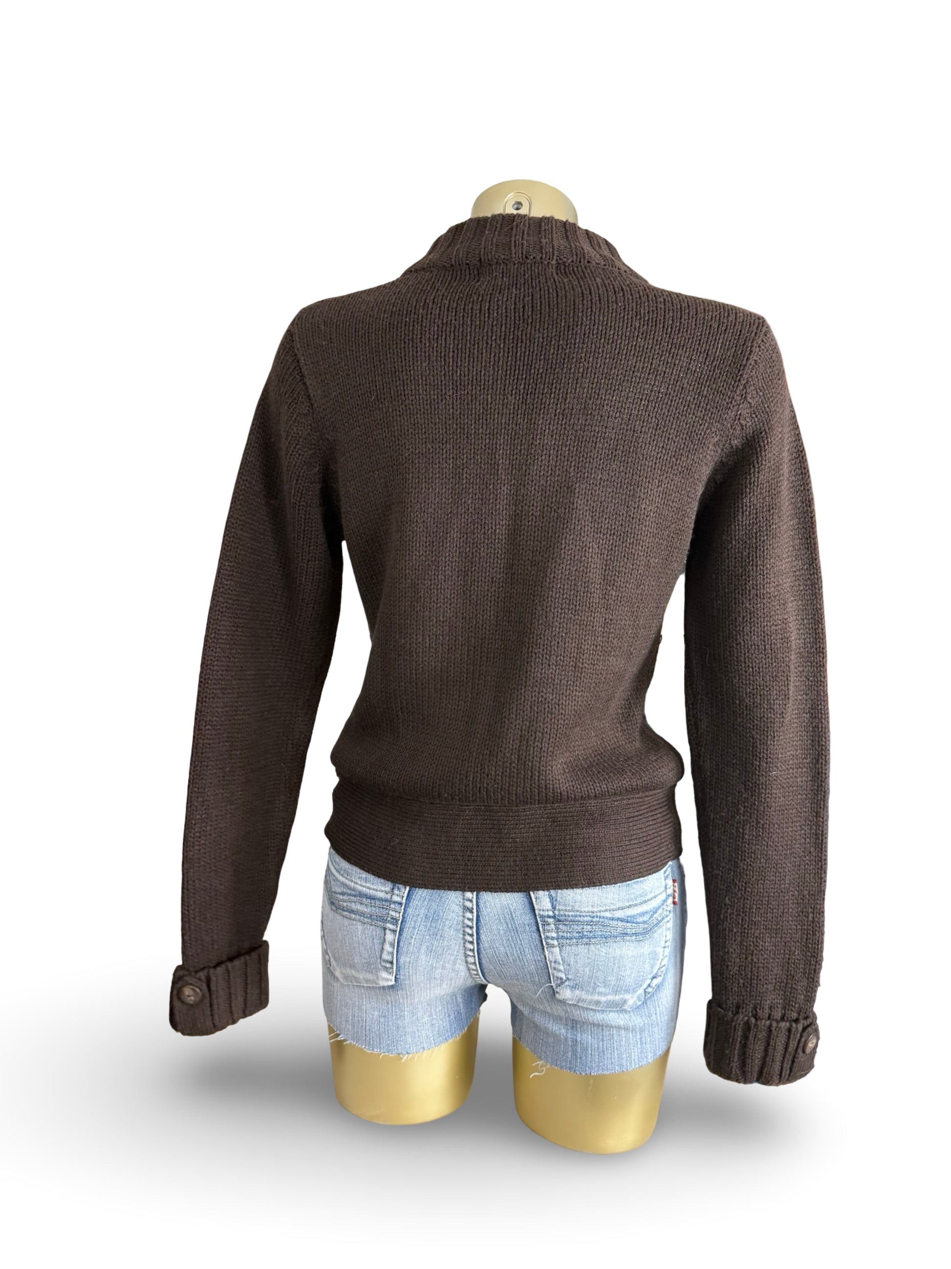 Brown zip up cardigan jumper (S/M)