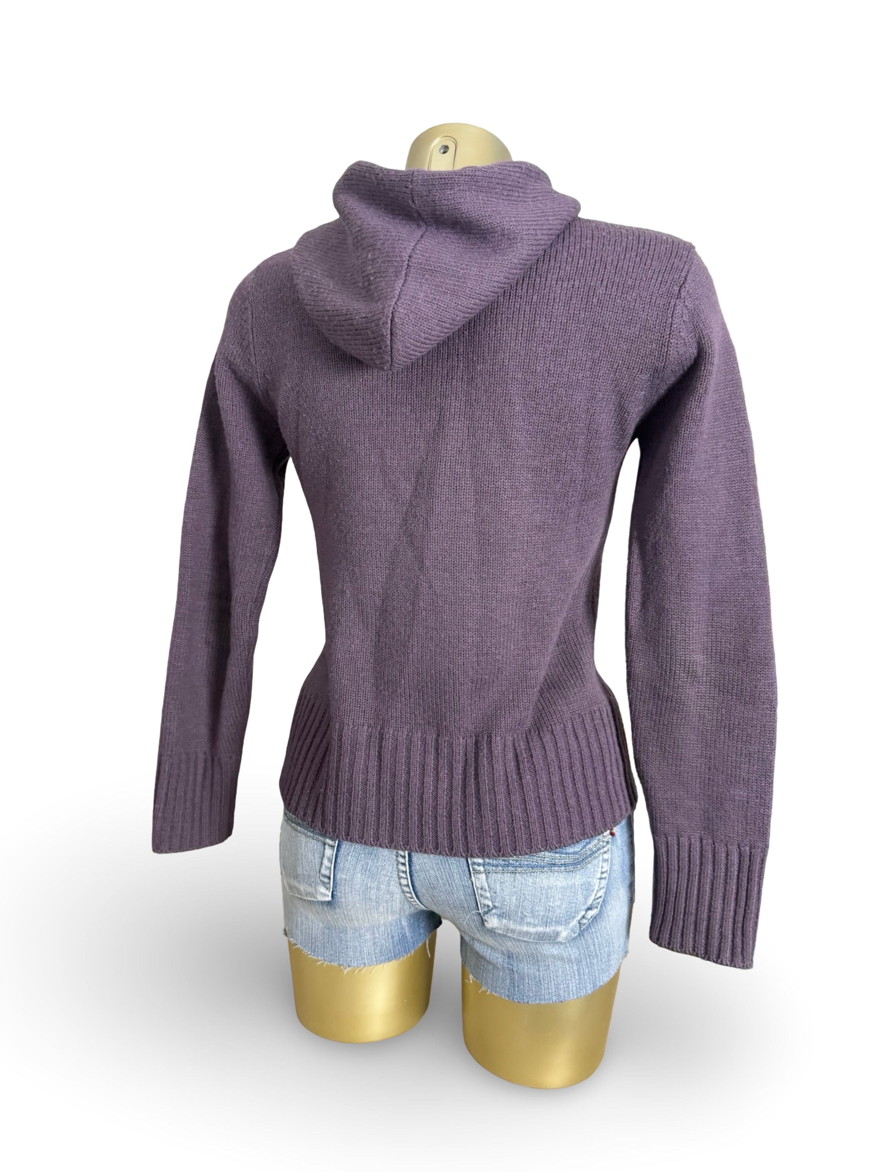 Purple wool hooded jumper (S/M)