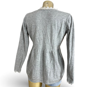Grey wrapped embroidered jumper (S/M)