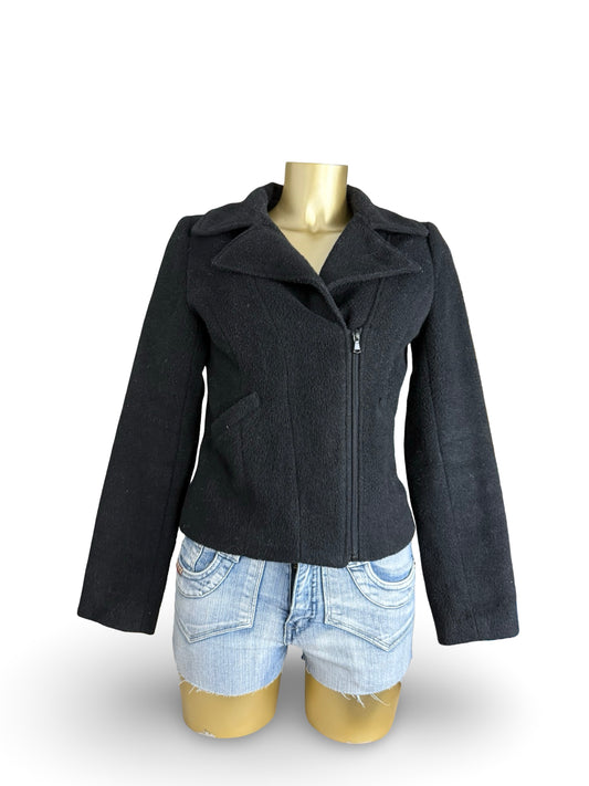 Black fleece blazer jacket (S)