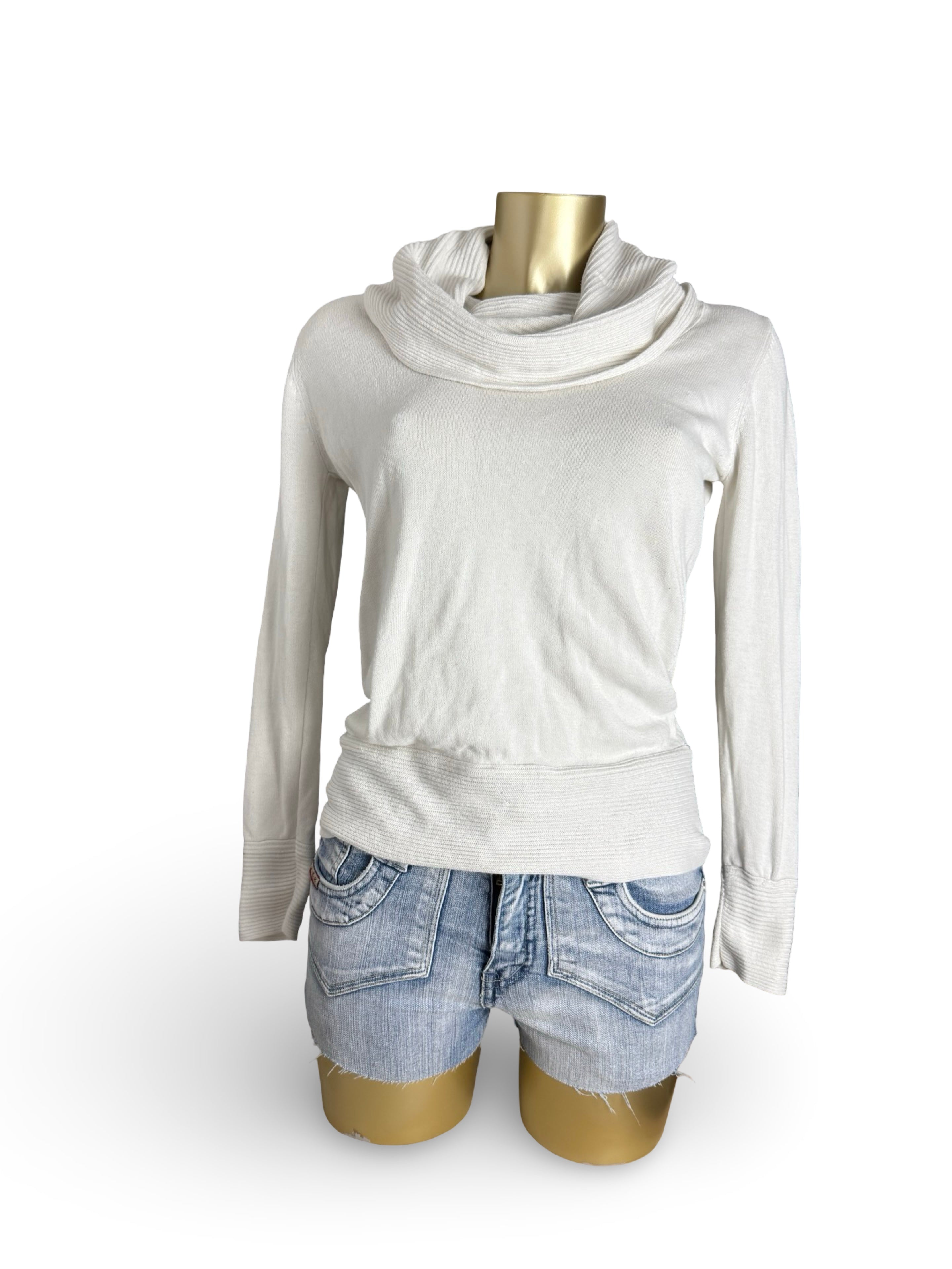 White turtleneck 100% cotton jumper (S/M)