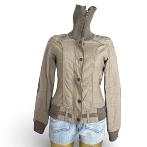 Beige biker jacket (S)