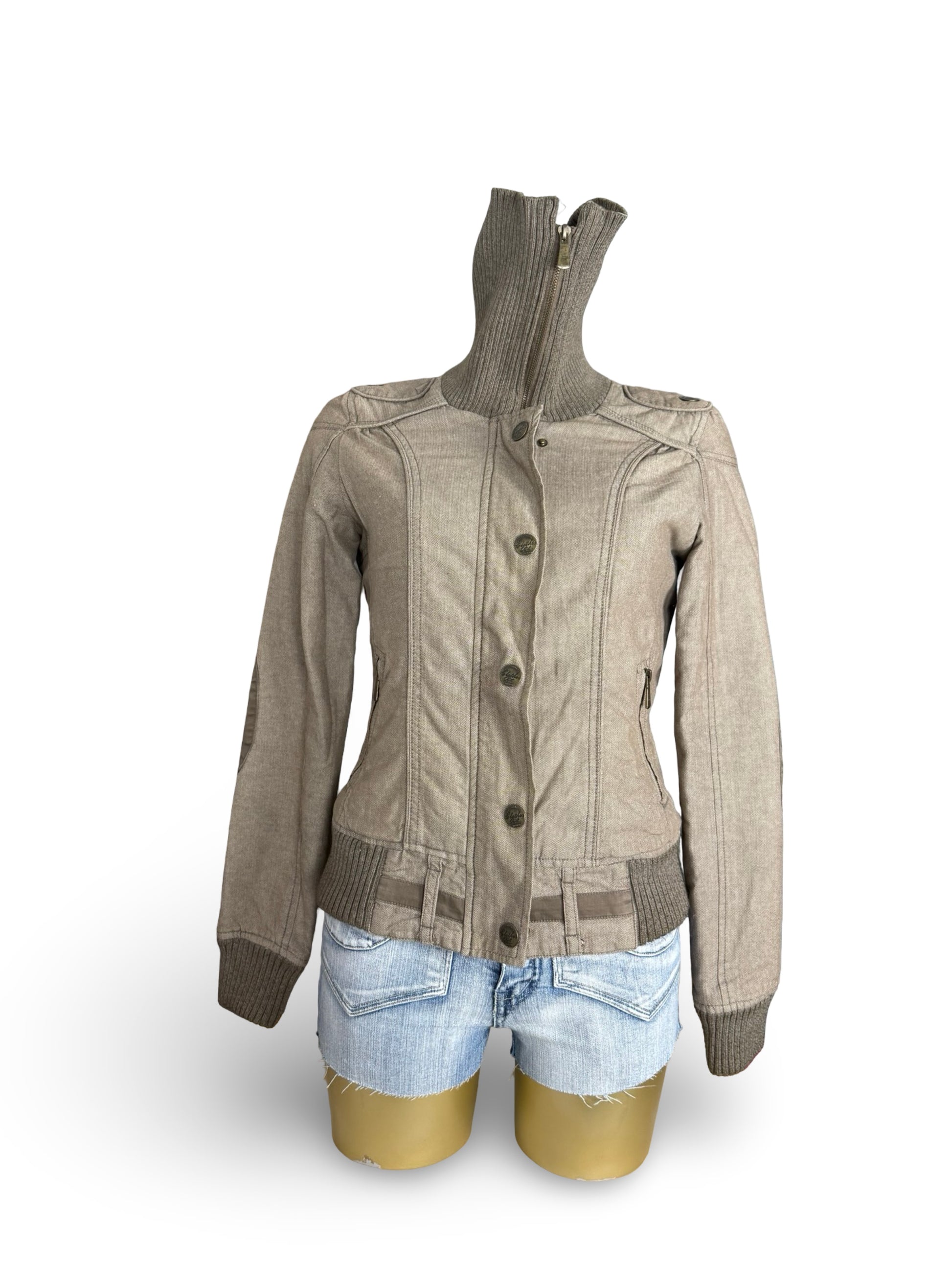 Beige biker jacket (S)