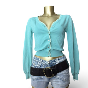 Blue cardigan jumper (S/M)
