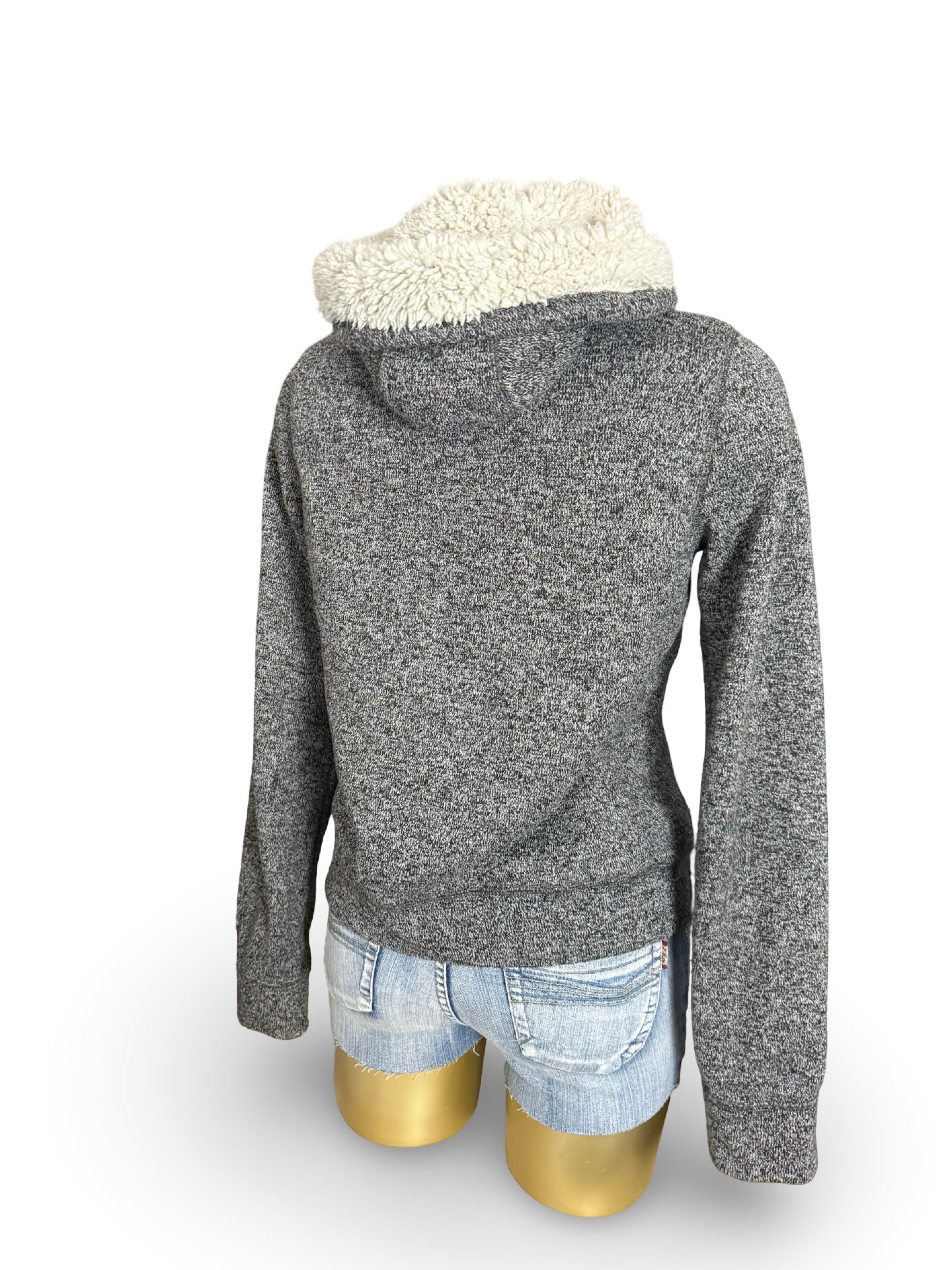 Grey inside fleece cotton hoodie (S)