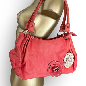 Orange pvc leather shoulder bag (30x21cm)