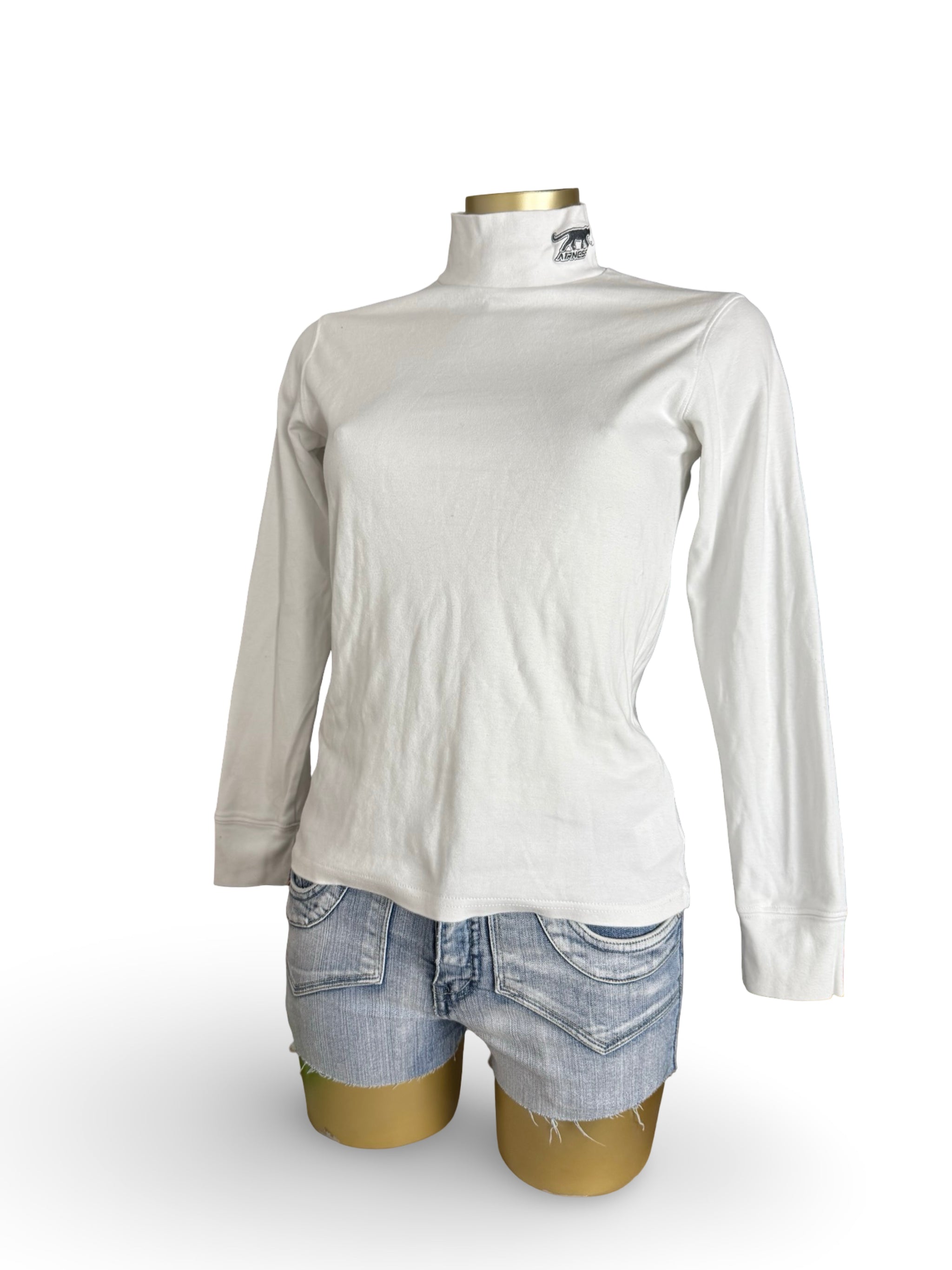 White cotton high neck long sleeves top (M/L)