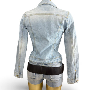 Blue denim tight fit jacket (S)
