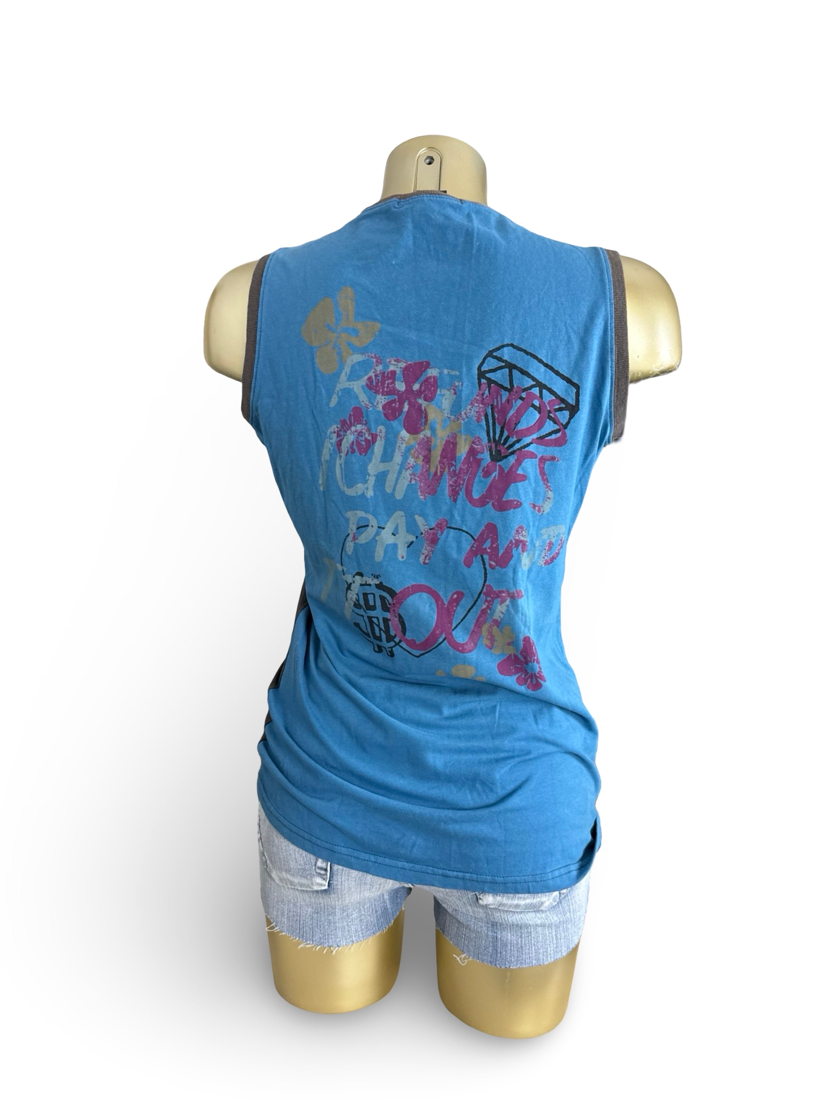Khaki graphic cotton tank top (XL)