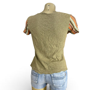 Khaki mesh lined tee (XL)