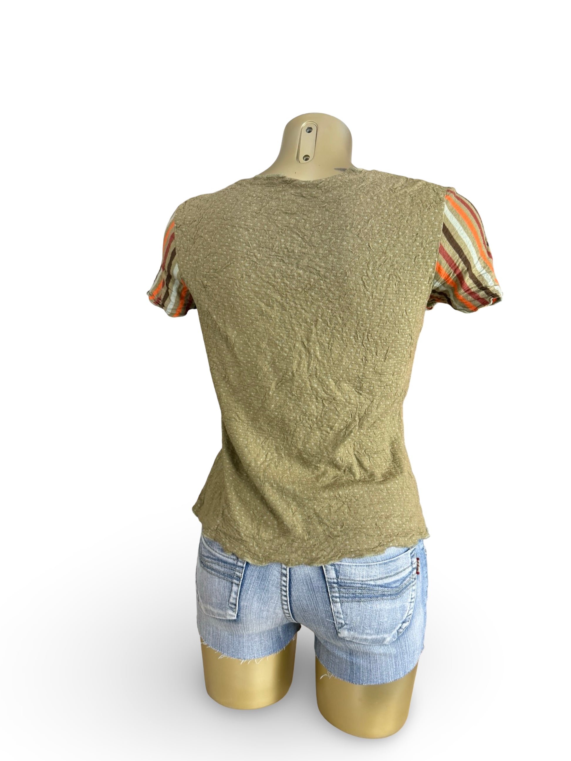 Khaki mesh lined tee (XL)