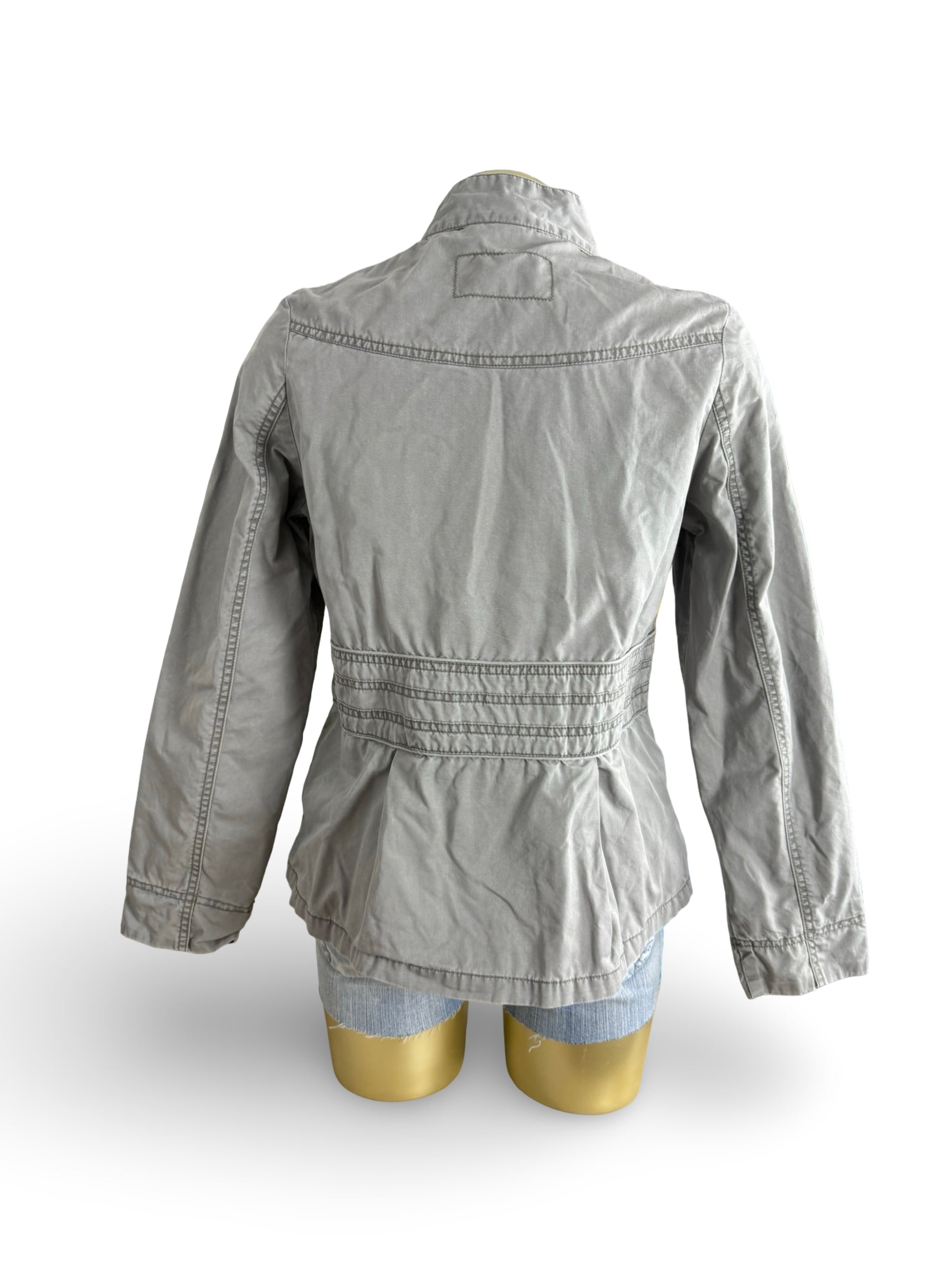 Khaki 100% cotton biker jacket (M)