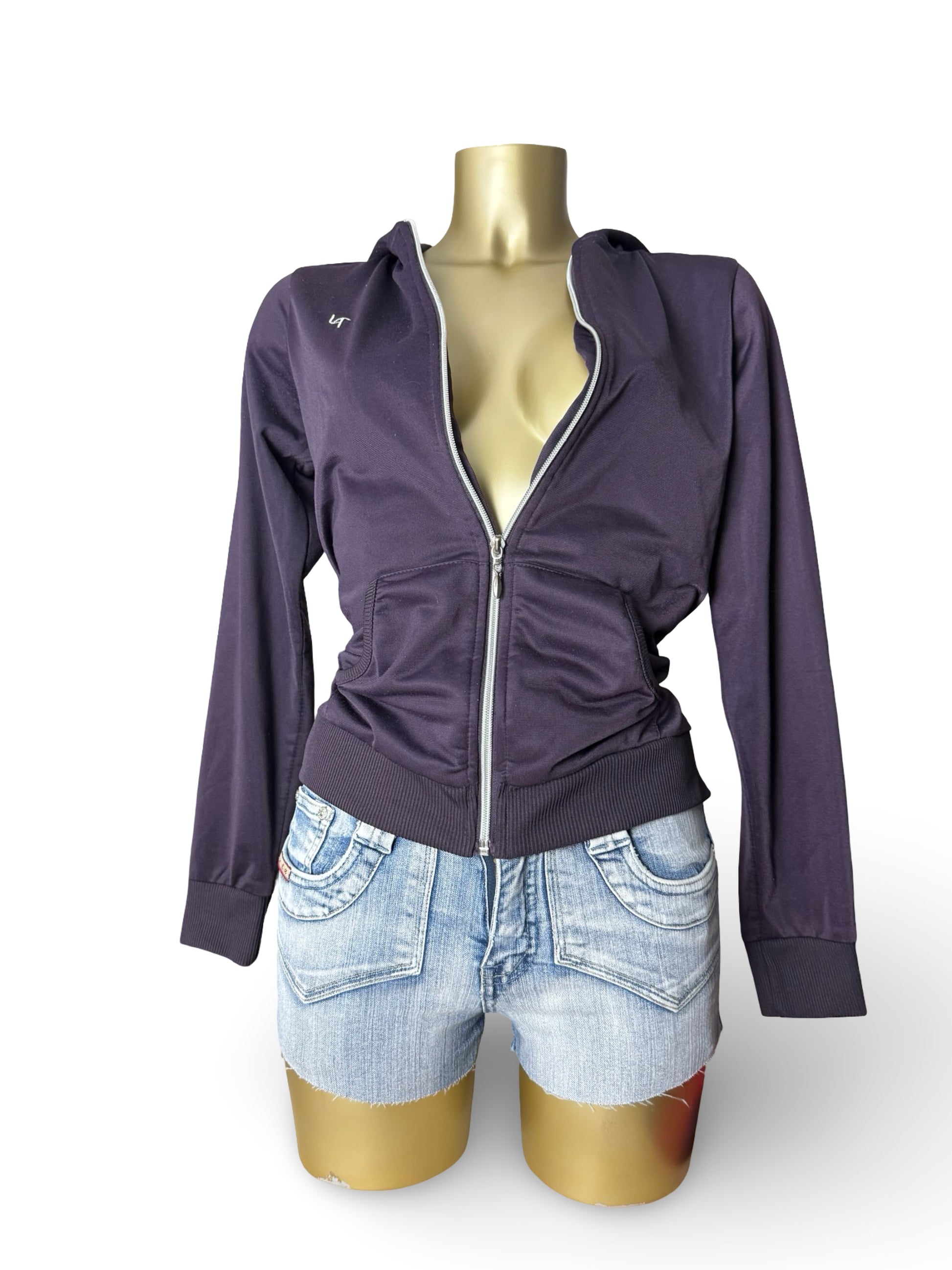 Purple zip up strass hoodie (M/L)