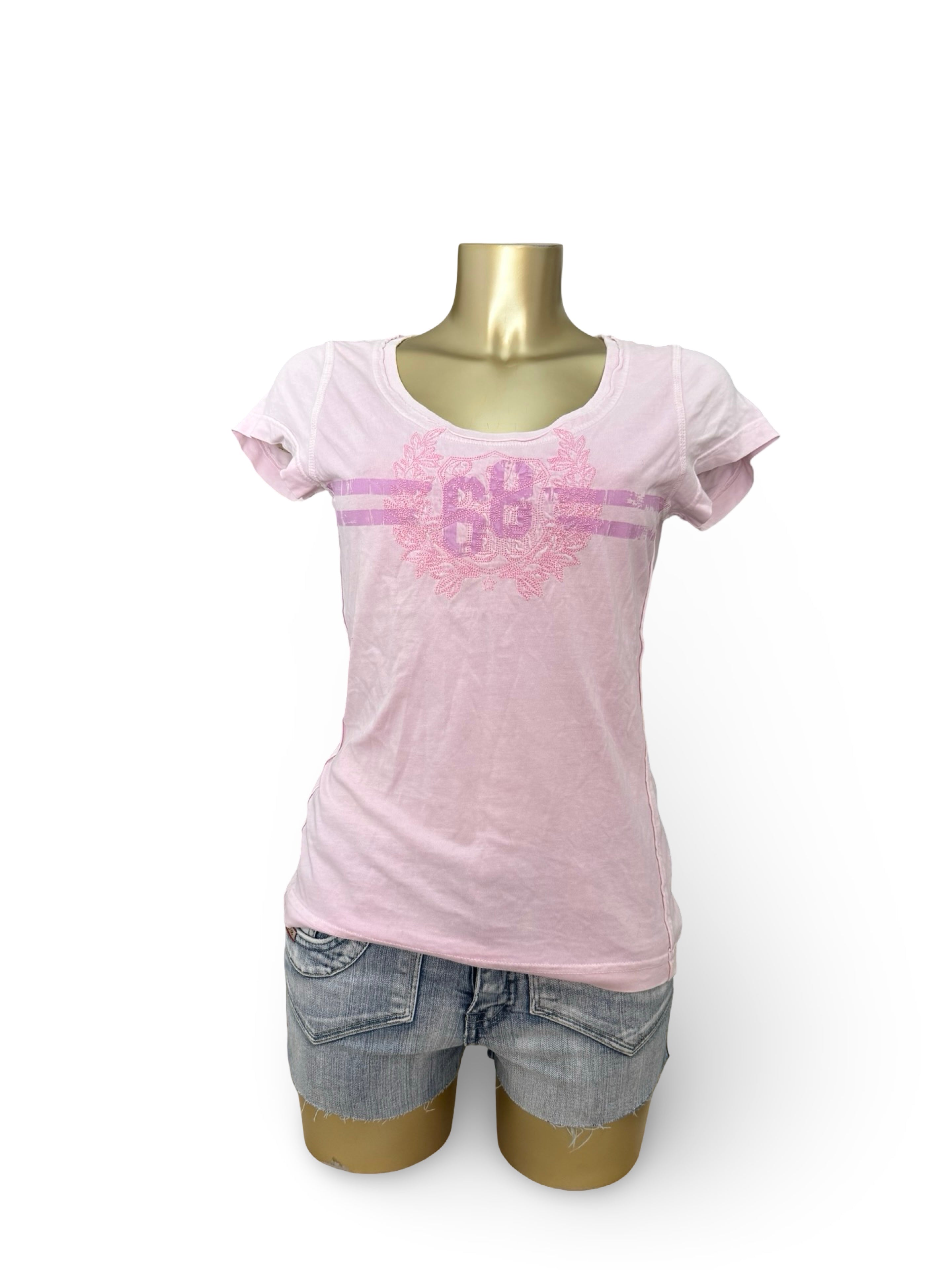 Baby pink cotton activewear tee (M)