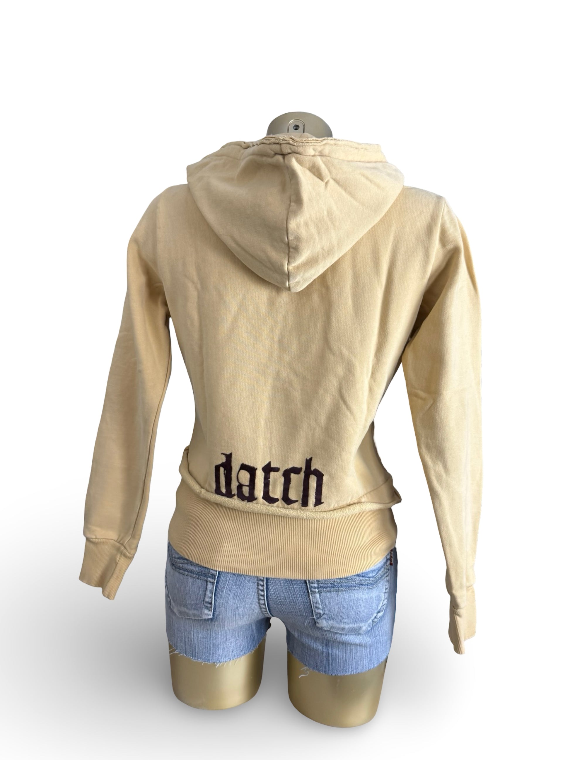 Yellow floral cotton hoodie (S/M)