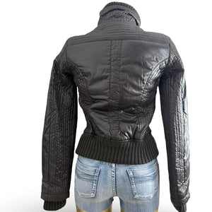 Brown tight fit puffer jacket (S)